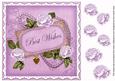 Lilac Rose Best Wishes 8in Decoupage Topper