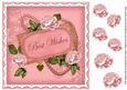 Pink Rose Best Wishes 8in Decoupage Topper