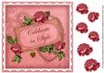 Cerise Rose Celebrate in Style 8in Decoupage Topper
