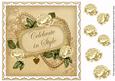 Cream Rose Celebrate in Style 8in Decoupage Topper