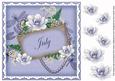 Blue Magnolia July 8in Vintage Decoupage Topper