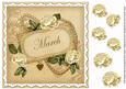Cream Roses March 8in Vintage Decoupage Topper
