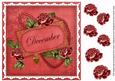 Red Roses December 8in Vintage Decoupage Topper