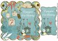 Dusky Teal Birdcage 21st Birthday 8in Scallop Topper