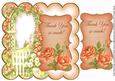 Peach Rose Arch Thank You 8in Scallop Topper