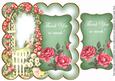 Mid Green Rose Arch Thank You 8in Scallop Topper