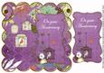 Purple Birdcage on Your Anniversary 8in Scallop Topper