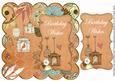 Borange Birdcage Birthday Wishes 8in Scallop Topper