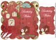 Dred Birdcage Birthday Wishes 8in Scallop Topper