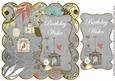 Silver Birdcage Birthday Wishes 8in Scallop Topper