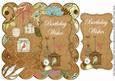 Vtea Birdcage Birthday Wishes 8in Scallop Topper