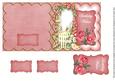 Pink Rose Arch Birthday Wishes 5in Folded Card with Topper