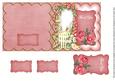 Pink Rose Arch Thank You 5in Folded Card with Topper