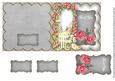 Silver Rose Arch Thank You 5in Folded Card with Topper