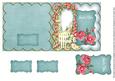 Teal Rose Arch Just for You 5in Folded Card with Topper