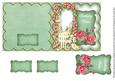 Green Rose Arch Birthday Wishe 5in Folded Card with Topper