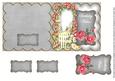 Silver Rose Arch Birthday Wishe 5in Folded Card with Topper