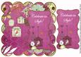 Cerise Birdcage Celebrate in Style 8in Scallop Topper
