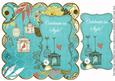 Teal Birdcage Celebrate in Style 8in Scallop Topper
