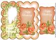 Peach Rose Arch Happy Birthday 8in Scallop Topper