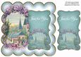 Teal Lavender View Just for You 8in Scallop Topper