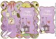 Lilac Birdcage Happy Birthday 8in Scallop Topper
