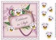 Lilac Pansy Celebrate in Style 8in Vintage Decoupage Topper