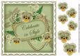 Olive Pansy Celebrate in Style 8in Vintage Decoupage Topper
