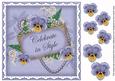 Pblue Pansy Celebrate in Style 8in Vintage Decoupage Topper