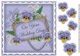 Pblue Pansy Wedding Day 8in Vintage Decoupage Topper