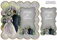 Silver Happy Couple Bride & Groom 8in Scallop Topper