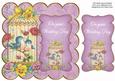 Lilac Lovebirds Your Wedding Day 8in Scallop Topper