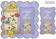 Blue Lovebirds Bride & Groom 8in Scallop Topper