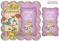 Lilac Lovebirds Bride & Groom 8in Scallop Topper