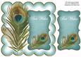 Teal Peacock Best Wishes 8in Scallop Topper