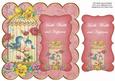 Pink Lovebirds Health Wealth 8in Scallop Topper