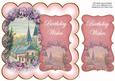 Pink Lavender View Birthday Wishes 8in Scallop Topper