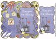 Blue Birdcage 30th Birthday 8in Scallop Topper
