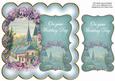 Teal Lavender View Wedding Day 8in Scallop Topper