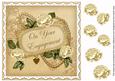 Cream Rose Your Engagement 8in Decoupage Topper