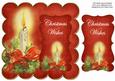 Red Candle Christmas Wishes 8in Scallop Topper