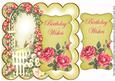 Lemon Rose Arch Birthday Wishes 8in Scallop Topper