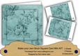 Dusky Teal Rose Wallpaper 8in DIY Folded Card Mini Kit