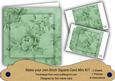 Mid Green Rose Wallpaper 8in DIY Folded Card Mini Kit