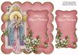 Pink Mother Mary Magical Christmas 8in Scallop Topper