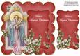 Red Mother Mary Magical Christmas 8in Scallop Topper
