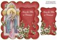 Red Mother Mary Across Miles Christmas 8in Scallop Topper