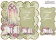 Olive Glory Window Bride & Groom 8in Scallop Topper