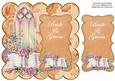 Borange Glory Window Bride & Groom 8in Scallop Topper