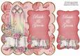 Pink Glory Window Bride & Groom 8in Scallop Topper